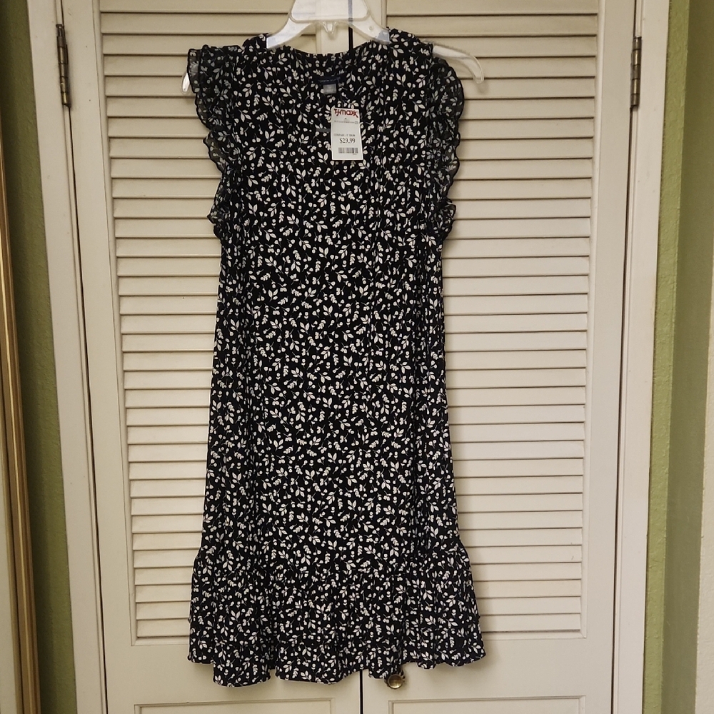 Tommy Hilfiger Black and White Floral Dress Womens Size 12